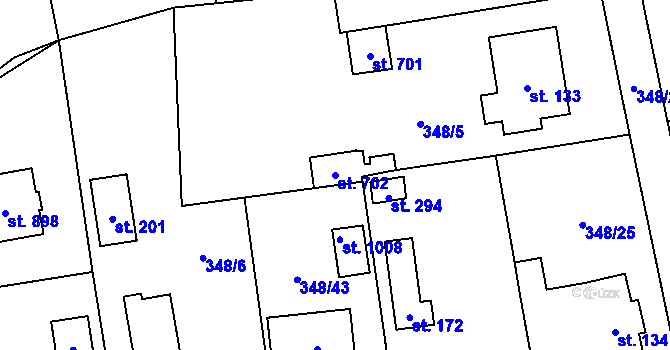Parcela st. 702 v KÚ Senohraby, Katastrální mapa