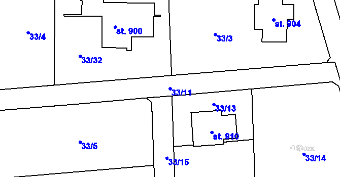 Parcela st. 33/11 v KÚ Senohraby, Katastrální mapa