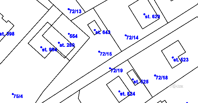 Parcela st. 72/15 v KÚ Senohraby, Katastrální mapa