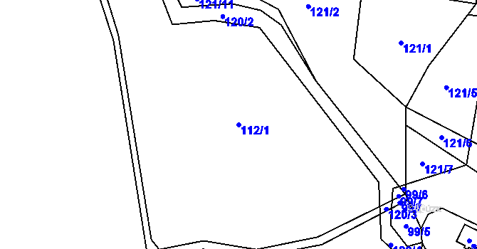 Parcela st. 112/1 v KÚ Senohraby, Katastrální mapa
