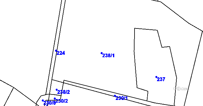 Parcela st. 238/1 v KÚ Senohraby, Katastrální mapa