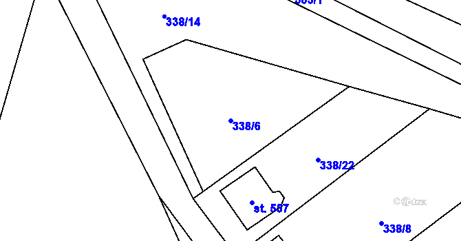 Parcela st. 338/6 v KÚ Senohraby, Katastrální mapa