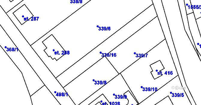 Parcela st. 338/16 v KÚ Senohraby, Katastrální mapa