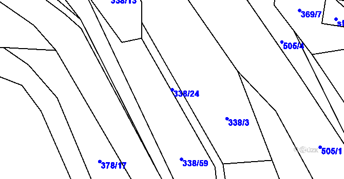 Parcela st. 338/24 v KÚ Senohraby, Katastrální mapa