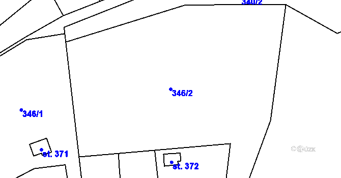 Parcela st. 346/2 v KÚ Senohraby, Katastrální mapa
