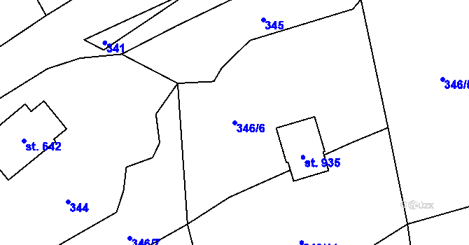 Parcela st. 346/6 v KÚ Senohraby, Katastrální mapa