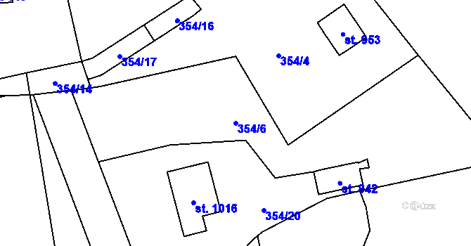 Parcela st. 354/6 v KÚ Senohraby, Katastrální mapa