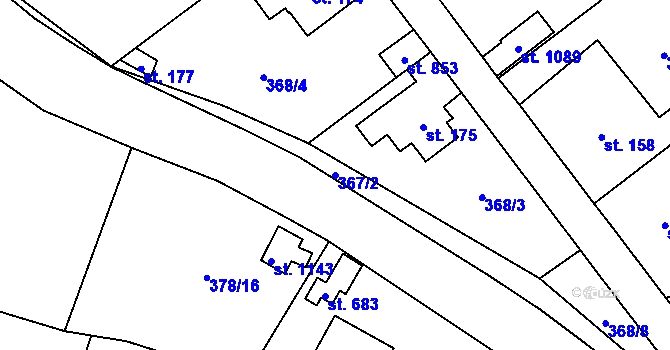 Parcela st. 367/2 v KÚ Senohraby, Katastrální mapa