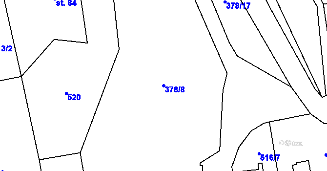 Parcela st. 378/8 v KÚ Senohraby, Katastrální mapa