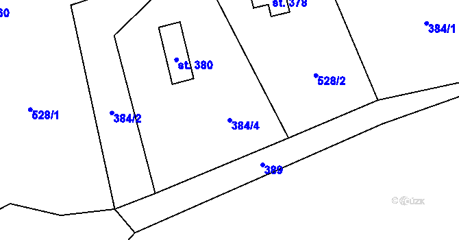Parcela st. 384/4 v KÚ Senohraby, Katastrální mapa