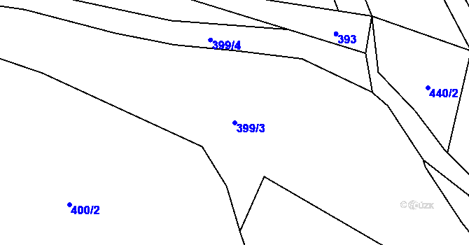 Parcela st. 399/3 v KÚ Senohraby, Katastrální mapa