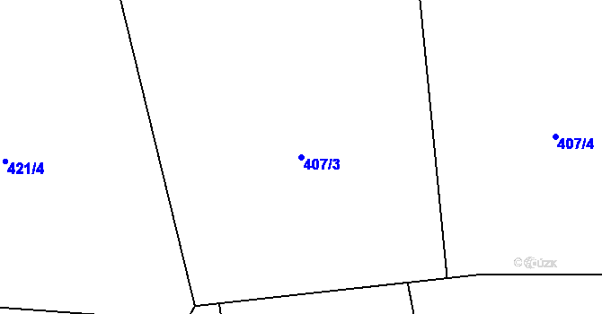 Parcela st. 407/3 v KÚ Senohraby, Katastrální mapa