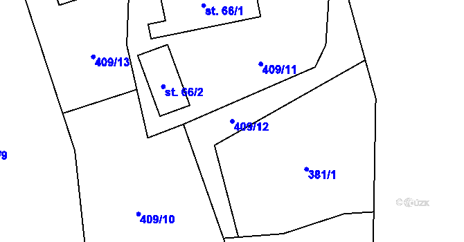 Parcela st. 409/12 v KÚ Senohraby, Katastrální mapa