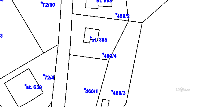Parcela st. 460/4 v KÚ Senohraby, Katastrální mapa