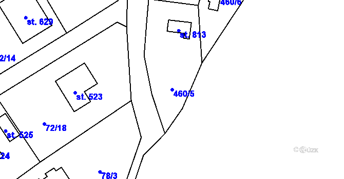 Parcela st. 460/5 v KÚ Senohraby, Katastrální mapa
