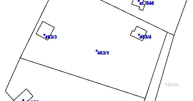 Parcela st. 463/1 v KÚ Senohraby, Katastrální mapa