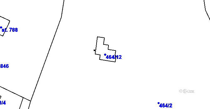 Parcela st. 464/12 v KÚ Senohraby, Katastrální mapa