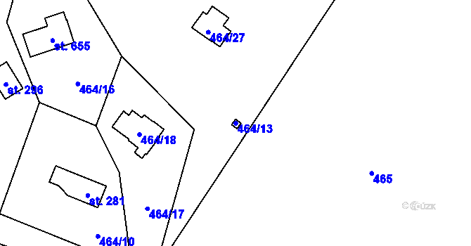Parcela st. 464/13 v KÚ Senohraby, Katastrální mapa