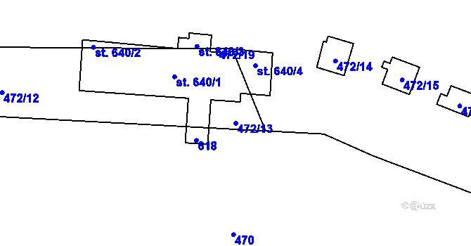 Parcela st. 472/13 v KÚ Senohraby, Katastrální mapa