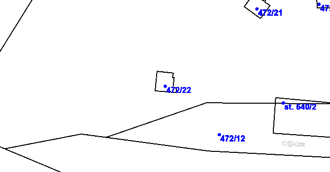 Parcela st. 472/22 v KÚ Senohraby, Katastrální mapa