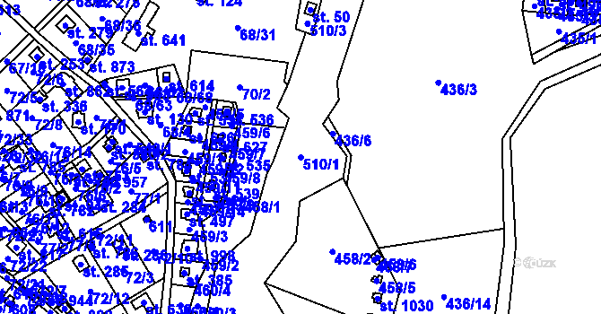 Parcela st. 510/1 v KÚ Senohraby, Katastrální mapa