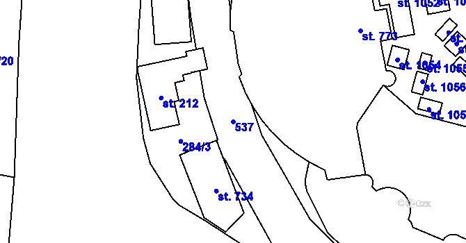 Parcela st. 537 v KÚ Senohraby, Katastrální mapa