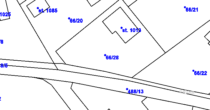 Parcela st. 66/28 v KÚ Senohraby, Katastrální mapa