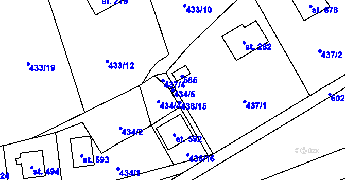 Parcela st. 434/5 v KÚ Senohraby, Katastrální mapa