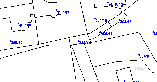 Parcela st. 354/14 v KÚ Senohraby, Katastrální mapa