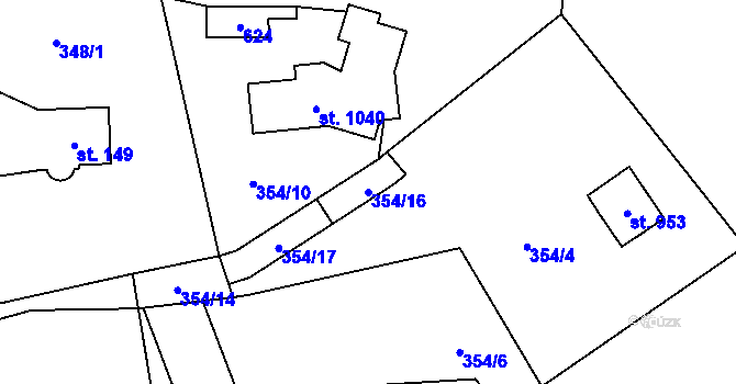 Parcela st. 354/16 v KÚ Senohraby, Katastrální mapa