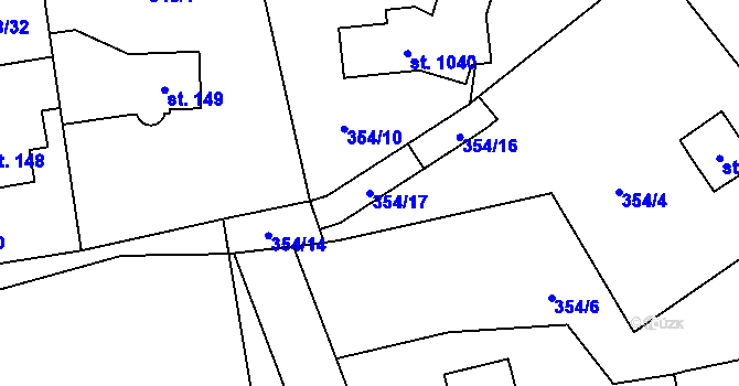 Parcela st. 354/17 v KÚ Senohraby, Katastrální mapa