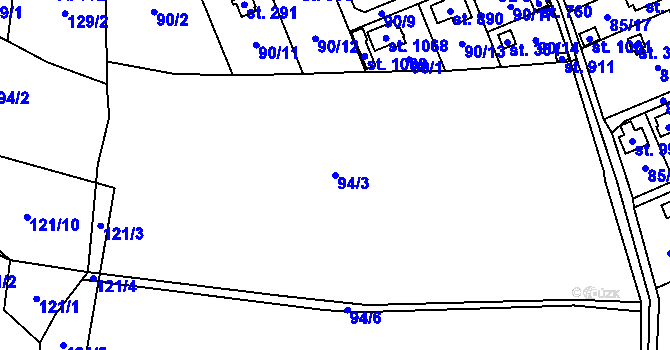 Parcela st. 94/3 v KÚ Senohraby, Katastrální mapa