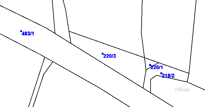 Parcela st. 220/3 v KÚ Senohraby, Katastrální mapa