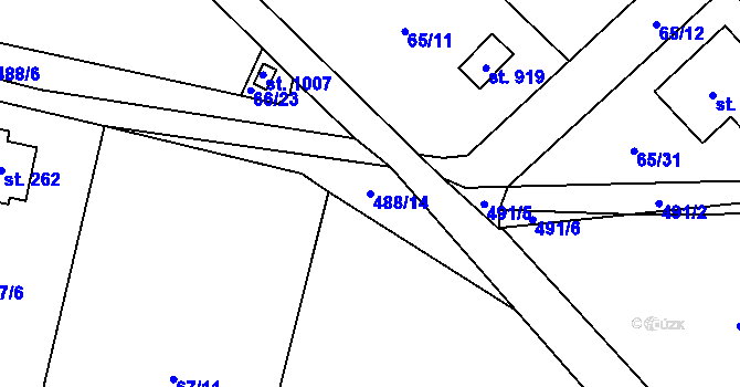 Parcela st. 488/14 v KÚ Senohraby, Katastrální mapa