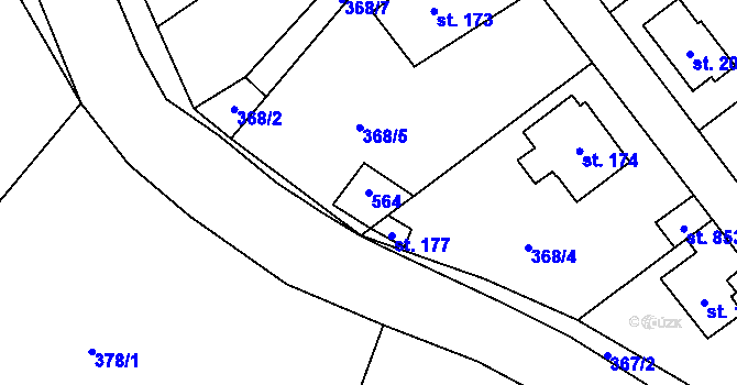 Parcela st. 564 v KÚ Senohraby, Katastrální mapa