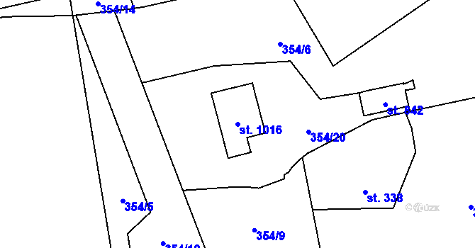 Parcela st. 1016 v KÚ Senohraby, Katastrální mapa