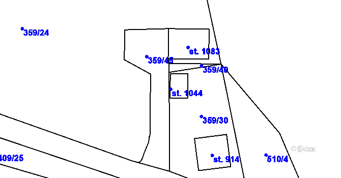 Parcela st. 1044 v KÚ Senohraby, Katastrální mapa