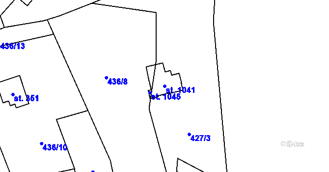 Parcela st. 1041 v KÚ Senohraby, Katastrální mapa