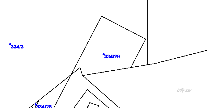 Parcela st. 334/29 v KÚ Senohraby, Katastrální mapa
