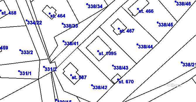 Parcela st. 1095 v KÚ Senohraby, Katastrální mapa