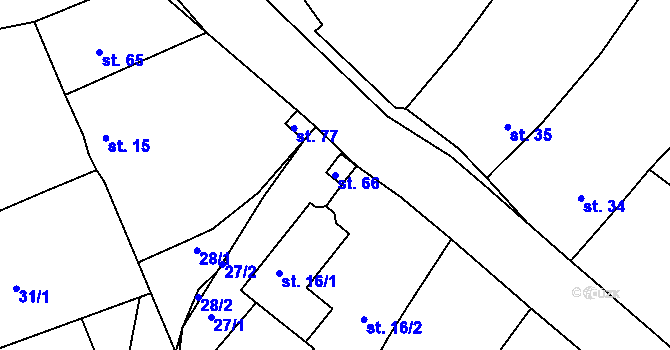 Parcela st. 66 v KÚ Nouzov u Senomat, Katastrální mapa