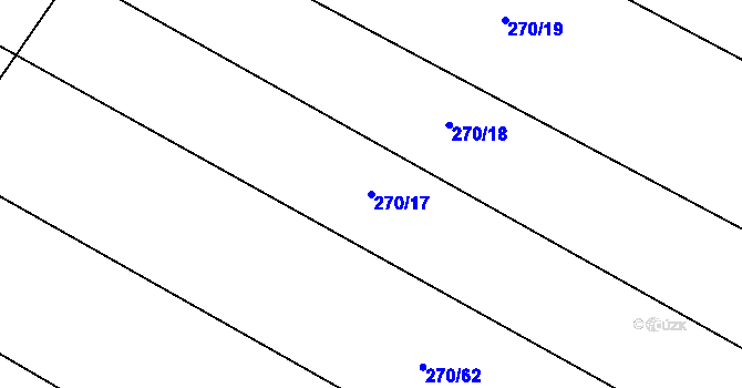 Parcela st. 270/17 v KÚ Nouzov u Senomat, Katastrální mapa