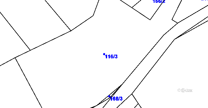 Parcela st. 116/3 v KÚ Nouzov u Senomat, Katastrální mapa