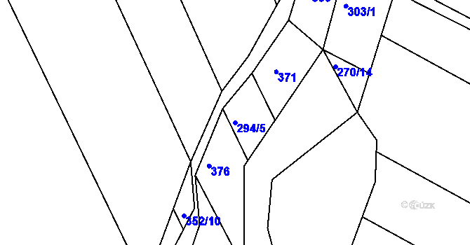 Parcela st. 294/5 v KÚ Nouzov u Senomat, Katastrální mapa