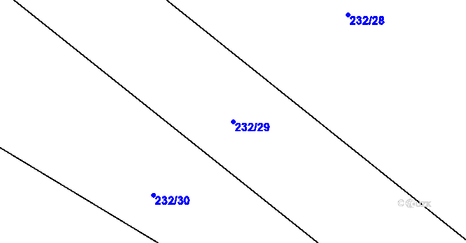 Parcela st. 232/29 v KÚ Nouzov u Senomat, Katastrální mapa