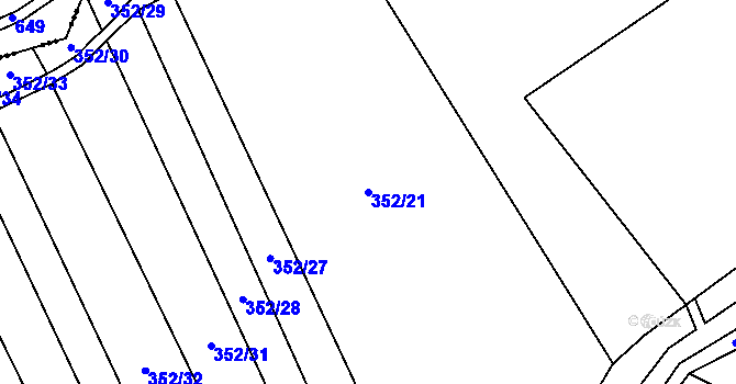 Parcela st. 352/21 v KÚ Nouzov u Senomat, Katastrální mapa
