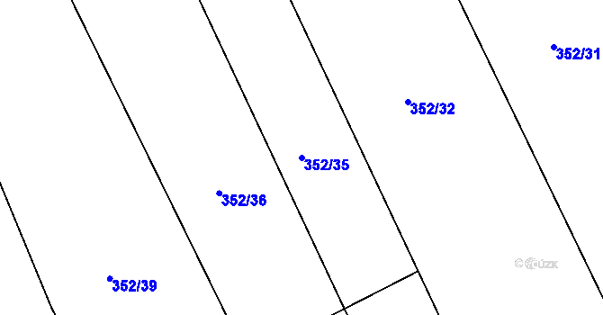 Parcela st. 352/35 v KÚ Nouzov u Senomat, Katastrální mapa