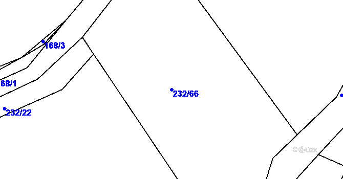 Parcela st. 232/66 v KÚ Nouzov u Senomat, Katastrální mapa