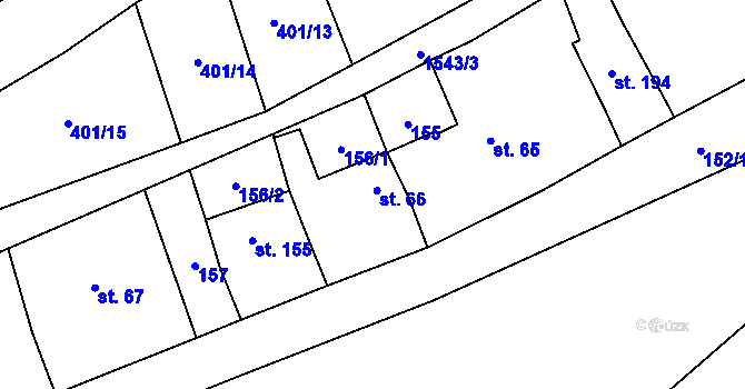 Parcela st. 66 v KÚ Senomaty, Katastrální mapa