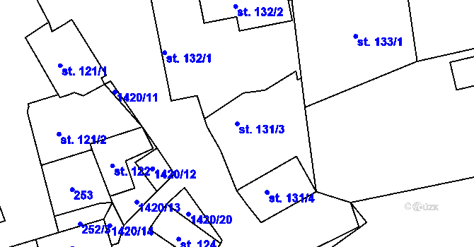 Parcela st. 131/3 v KÚ Senomaty, Katastrální mapa